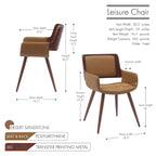 Chaise de salle à manger en similicuir de style milieu de siècle Carson Carrington Kjerringvag avec pieds en métal