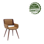 Chaise de salle à manger en similicuir de style milieu de siècle Carson Carrington Kjerringvag avec pieds en métal