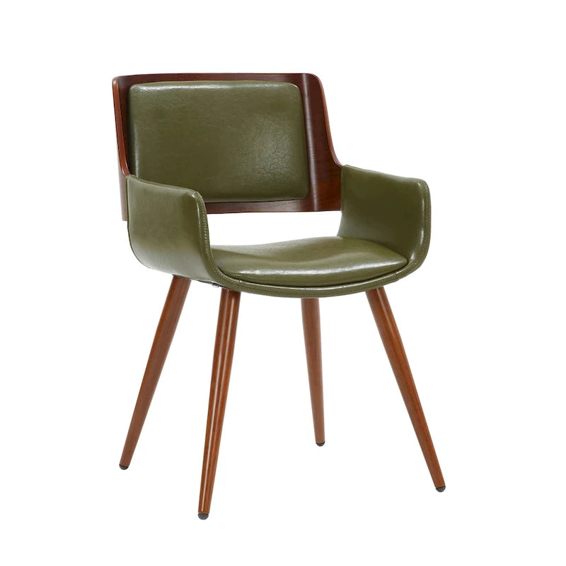 Chaise de salle à manger en similicuir de style milieu de siècle Carson Carrington Kjerringvag avec pieds en métal