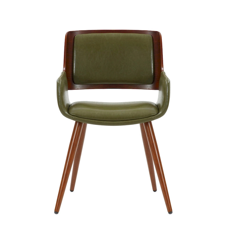 Chaise de salle à manger en similicuir de style milieu de siècle Carson Carrington Kjerringvag avec pieds en métal