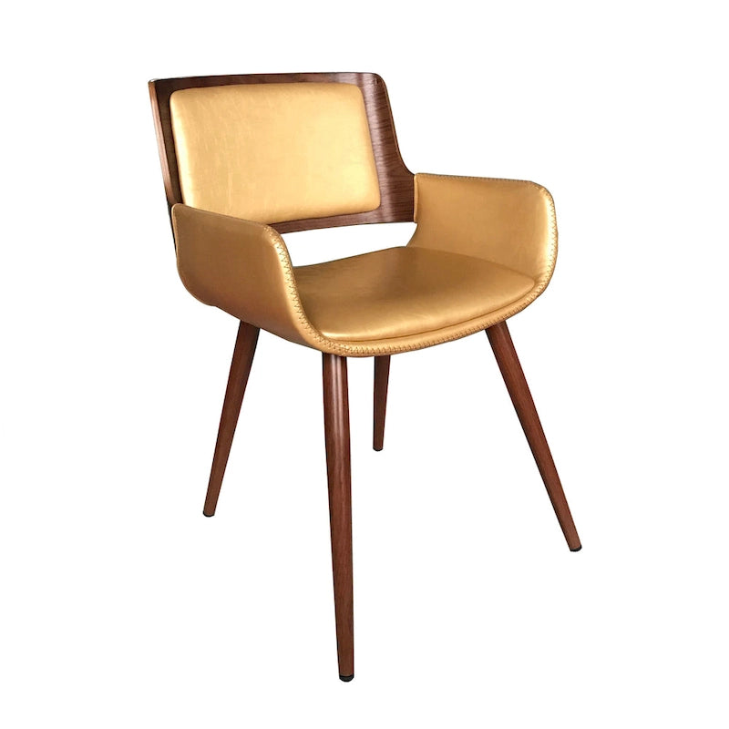 Chaise de salle à manger en similicuir de style milieu de siècle Carson Carrington Kjerringvag avec pieds en métal