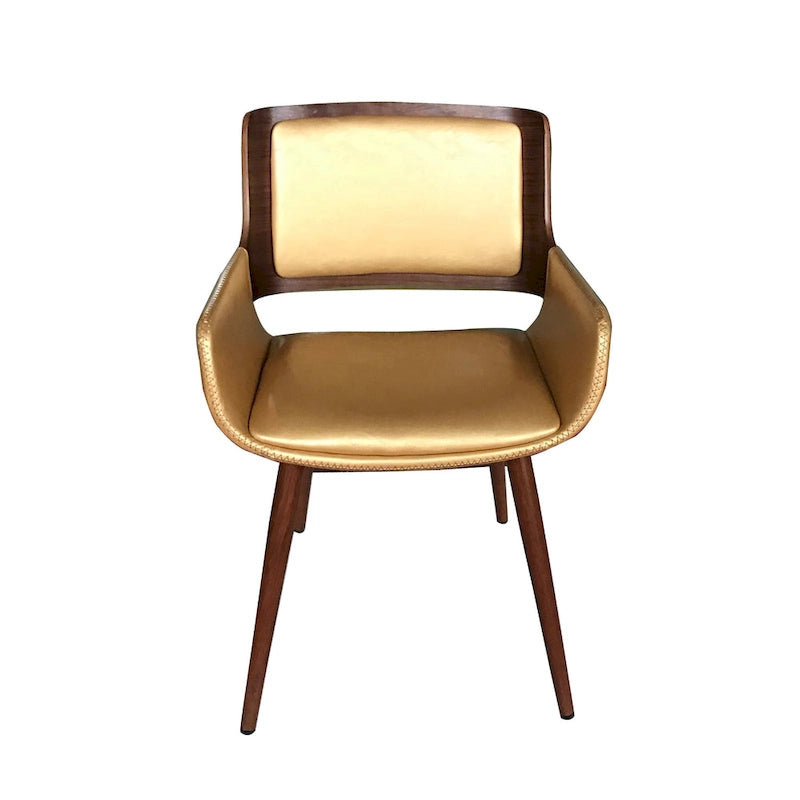 Chaise de salle à manger en similicuir de style milieu de siècle Carson Carrington Kjerringvag avec pieds en métal