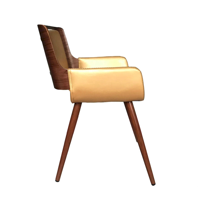 Chaise de salle à manger en similicuir de style milieu de siècle Carson Carrington Kjerringvag avec pieds en métal