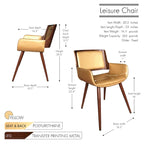 Chaise de salle à manger en similicuir de style milieu de siècle Carson Carrington Kjerringvag avec pieds en métal