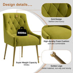 Tufted Velvet Upholstered Accent Dining Chairs Side Chairs (Set of 2)