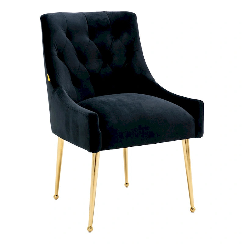 Tufted Velvet Upholstered Accent Dining Chairs Side Chairs (Set of 2)