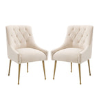Tufted Velvet Upholstered Accent Dining Chairs Side Chairs (Set of 2)