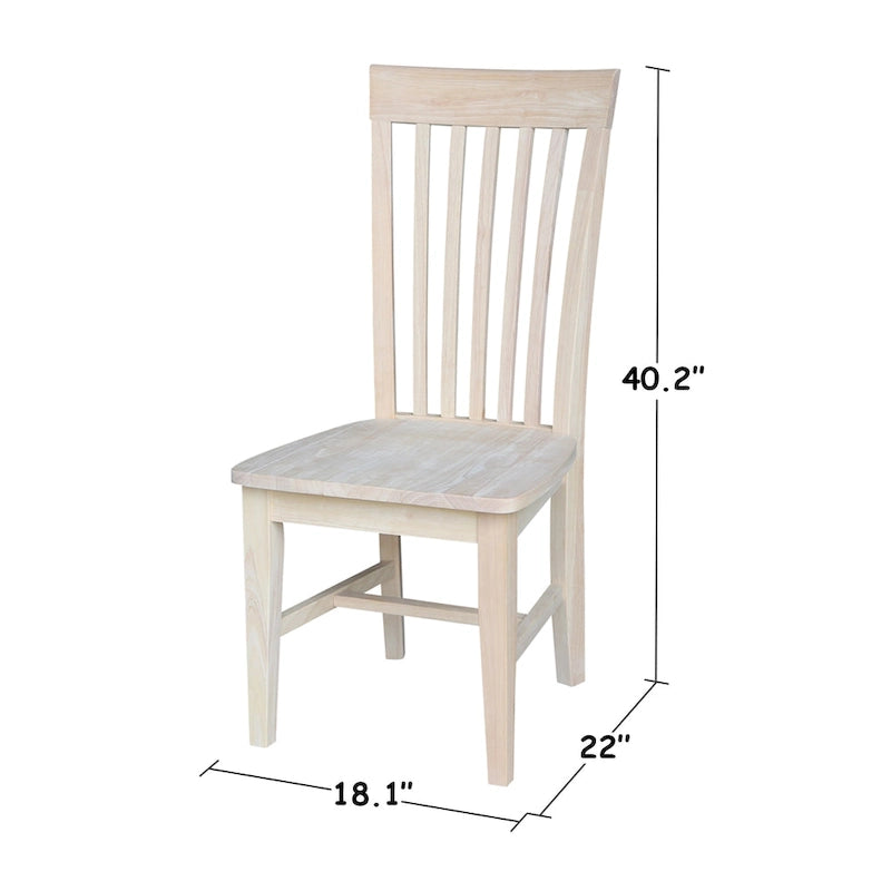 Solid Wood Tall Mission Dining Chairs, Set of 2