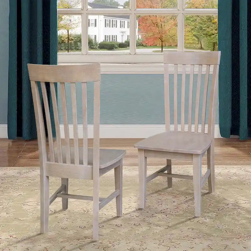 Solid Wood Tall Mission Dining Chairs, Set of 2