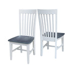 Solid Wood Tall Mission Dining Chairs, Set of 2