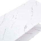 Table basse rectangulaire en fer de 39,37 L avec plateau en MDF, salle à manger, café, restaurant, plateau blanc, pieds dorés