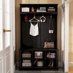 Meuble d'entrée avec banc et patères, meuble à chaussures d'entrée, porte-manteau avec rangement à chaussures