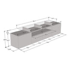 Meuble TV moderne Évora avec système d'éclairage LED
