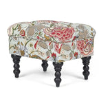 Adeco Ottoman Tabouret Repose-pieds capitonné Tissu Floral Coiffeuse