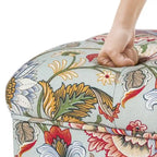 Adeco Ottoman Tabouret Repose-pieds capitonné Tissu Floral Coiffeuse