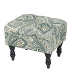 Adeco Ottoman Tabouret Repose-pieds capitonné Tissu Floral Coiffeuse