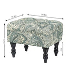 Adeco Ottoman Tabouret Repose-pieds capitonné Tissu Floral Coiffeuse