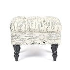 Adeco Ottoman Tabouret Repose-pieds capitonné Tissu Floral Coiffeuse