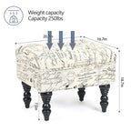 Adeco Ottoman Tabouret Repose-pieds capitonné Tissu Floral Coiffeuse