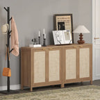 SICOTAS Rattan Sideboard Buffet Accent Storage Cabinet with 2 Doors - N/A