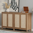 SICOTAS Rattan Sideboard Buffet Accent Storage Cabinet with 2 Doors - N/A