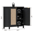 SICOTAS Rattan Sideboard Buffet Accent Storage Cabinet with 2 Doors - N/A