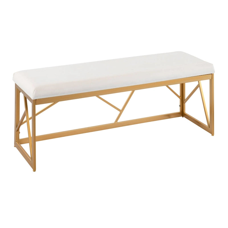 Silver Orchid Sala Glam Metal Upholstered Bench
