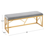 Silver Orchid Sala Glam Metal Upholstered Bench