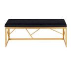 Silver Orchid Sala Glam Metal Upholstered Bench