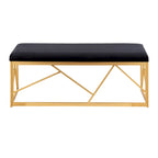 Silver Orchid Sala Glam Metal Upholstered Bench