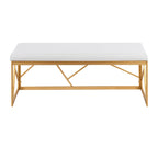 Silver Orchid Sala Glam Metal Upholstered Bench