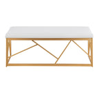 Silver Orchid Sala Glam Metal Upholstered Bench