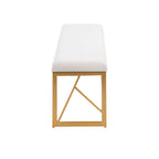 Silver Orchid Sala Glam Metal Upholstered Bench