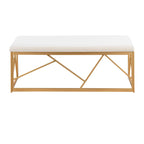 Silver Orchid Sala Glam Metal Upholstered Bench