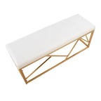 Silver Orchid Sala Glam Metal Upholstered Bench