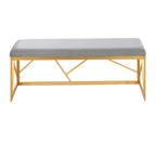 Silver Orchid Sala Glam Metal Upholstered Bench