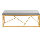 Silver Orchid Sala Glam Metal Upholstered Bench