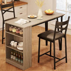 Ensemble de salle à manger moderne extensible avec 3 rangements - N/A