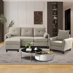 Ensemble de canapé sectionnel 3 pièces avec pouf et fauteuil