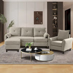 Ensemble de canapé sectionnel 3 pièces avec pouf et fauteuil