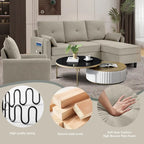 Ensemble de canapé sectionnel 3 pièces avec pouf et fauteuil
