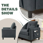 Ensemble de canapé sectionnel 3 pièces avec pouf et fauteuil