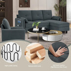 Ensemble de canapé sectionnel 3 pièces avec pouf et fauteuil