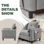 Ensemble de canapé sectionnel 3 pièces avec pouf et fauteuil