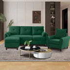 Ensemble de canapé sectionnel 3 pièces avec pouf et fauteuil