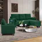 Ensemble de canapé sectionnel 3 pièces avec pouf et fauteuil
