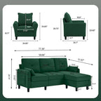 Ensemble de canapé sectionnel 3 pièces avec pouf et fauteuil