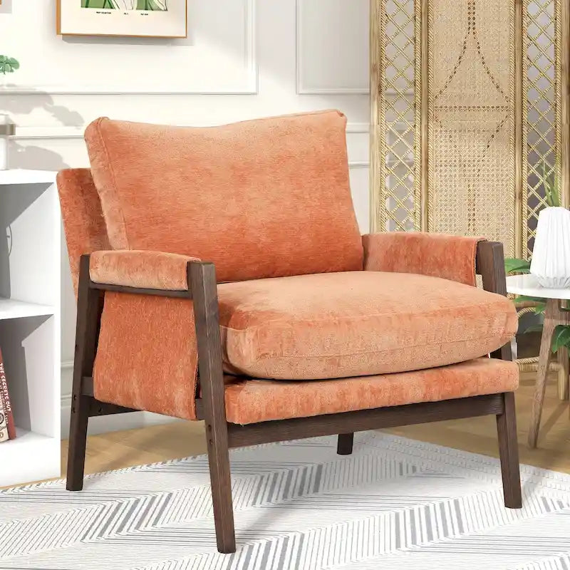 Roundhill Furniture Kelly Mid-Century Modern Velvet Accent Armchair