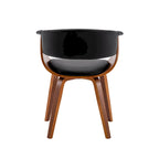Porthos Home Meir Dining Chair, PU Leather Upholstery, Walnut Wood Legs