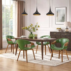 Chaise de salle à manger Art Leon en similicuir et bois courbé, style moderne du milieu du siècle
